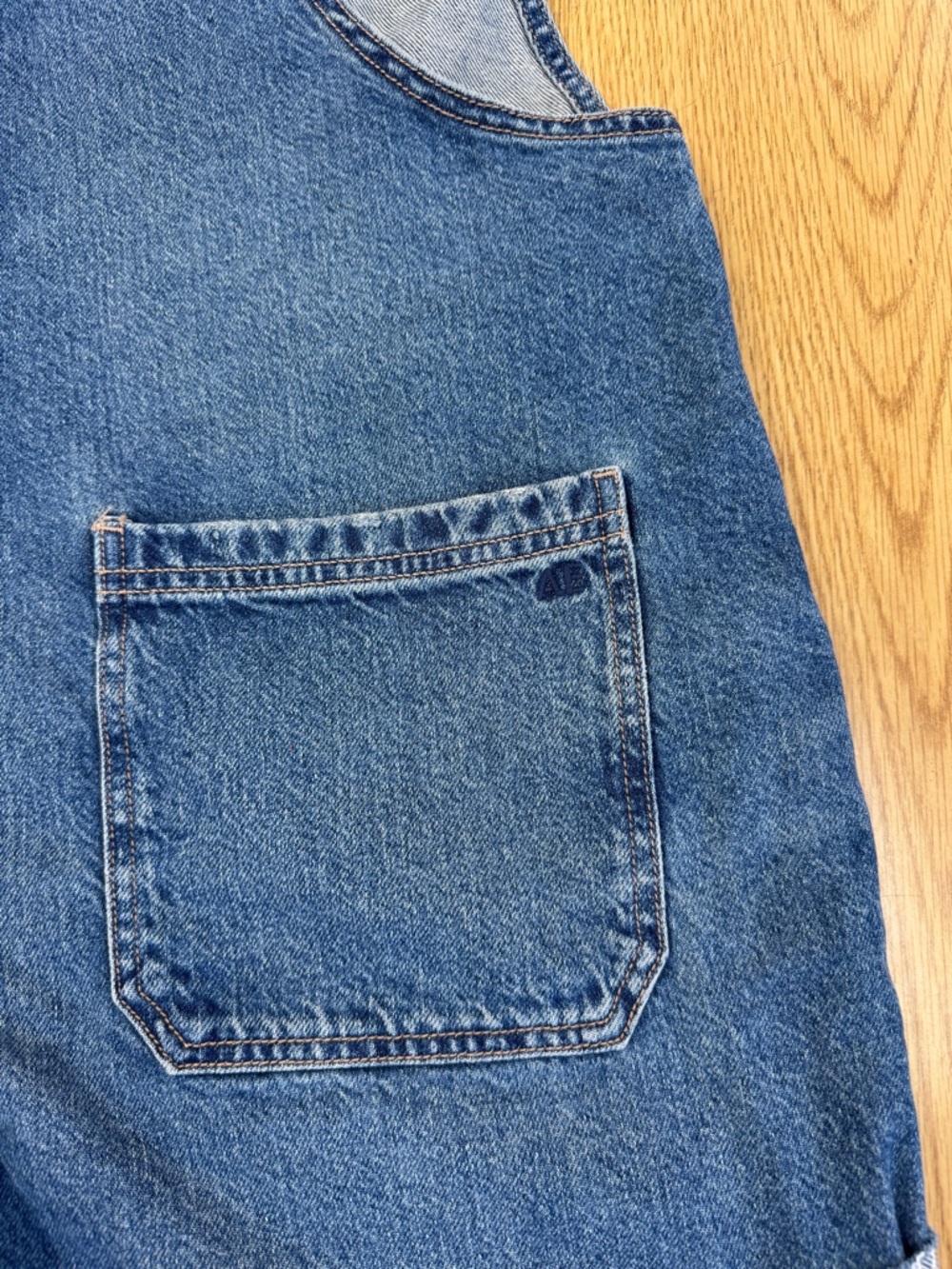 American Eagle Outfitters Blue Denim Short Overalls Size M Cottagecore - Picture 6 of 6